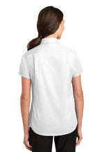 Load image into Gallery viewer, Women's Short Sleeve Port Authority Twill Button Down Silver Elite