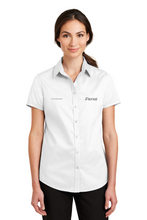 Load image into Gallery viewer, Women's Short Sleeve Port Authority Twill Button Down Silver Elite