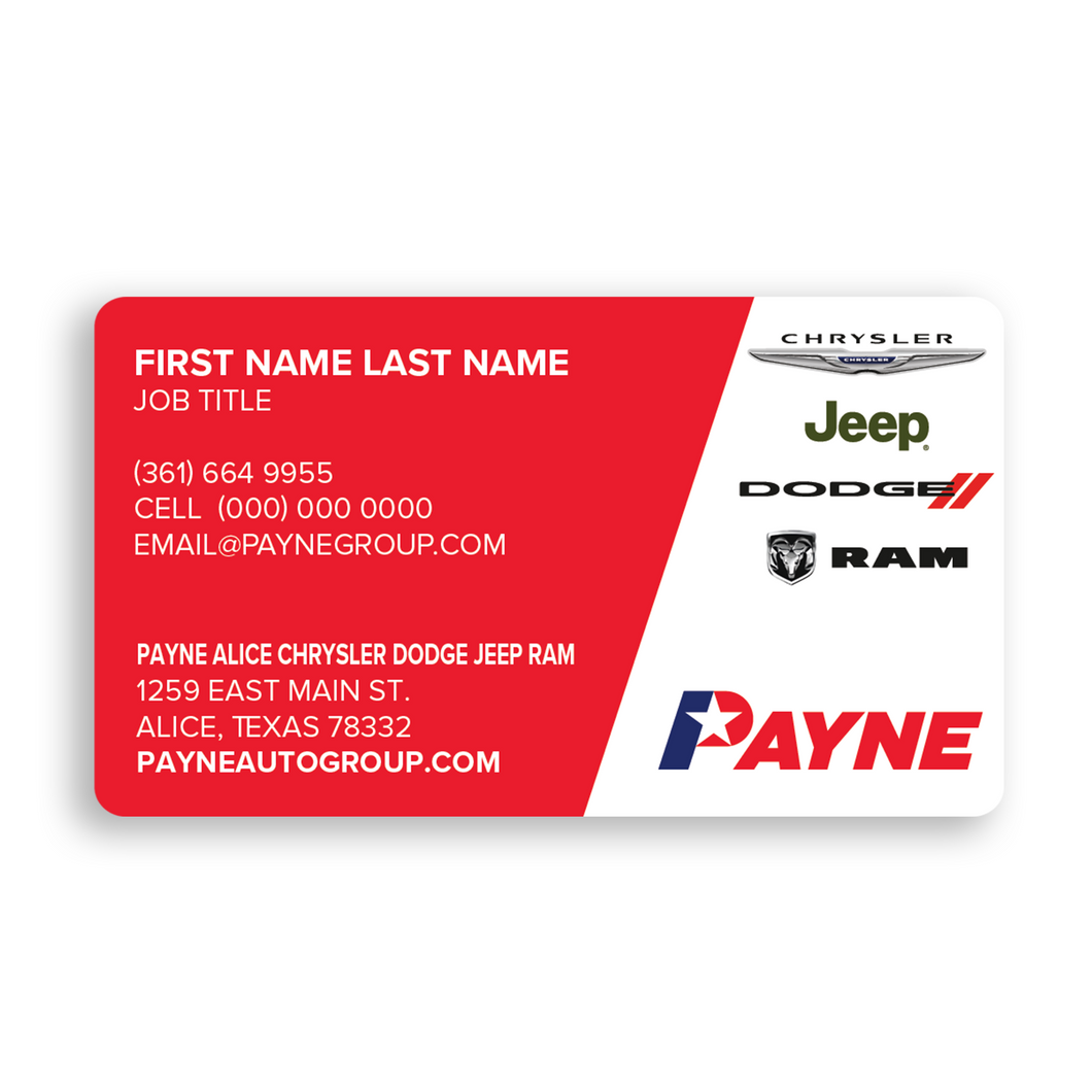 One Sided Rounded Corner Business Cards - Standard Matte Payne Alice CDJR