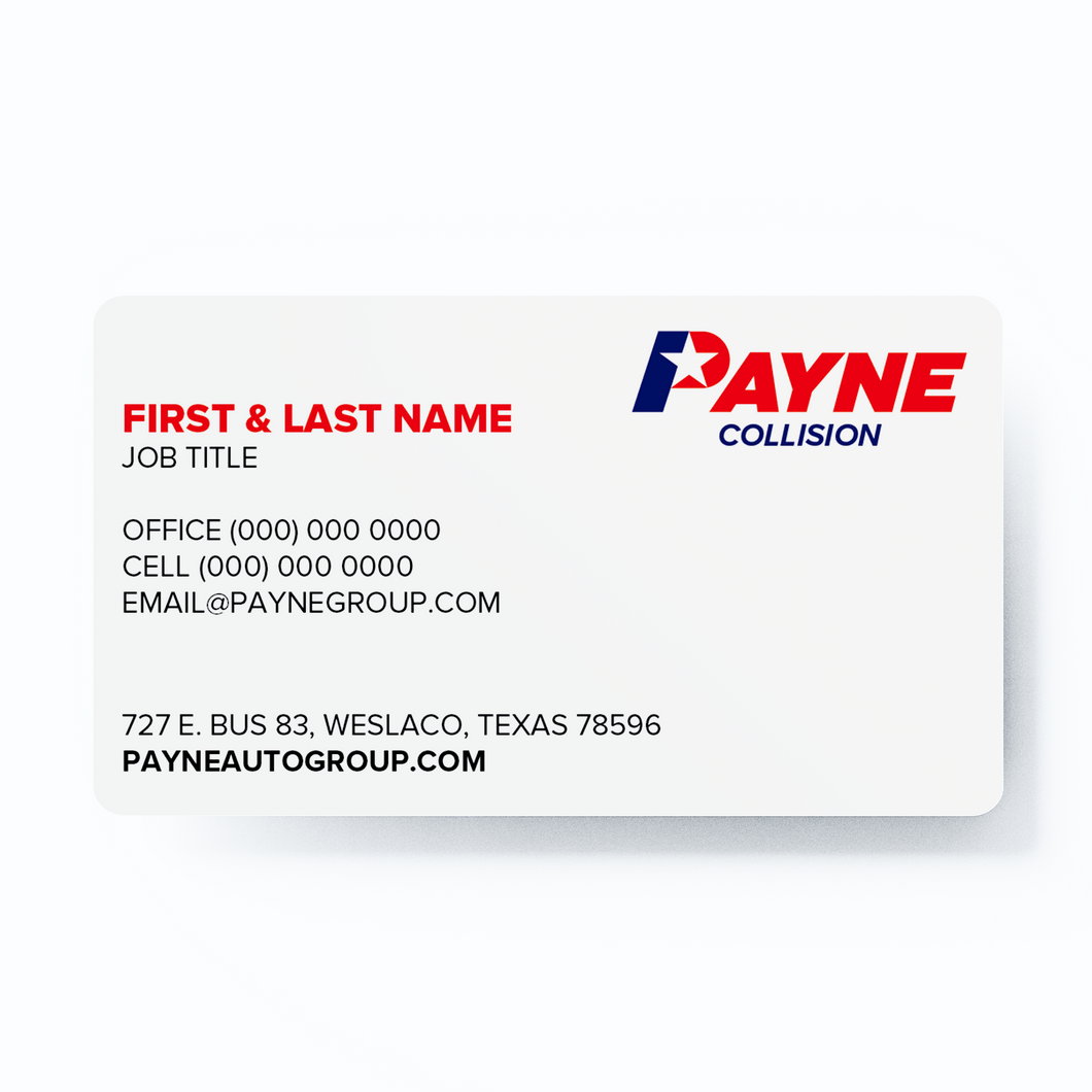 Two Sided Rounded Corner Business Cards - Standard Matte (Collision Center)