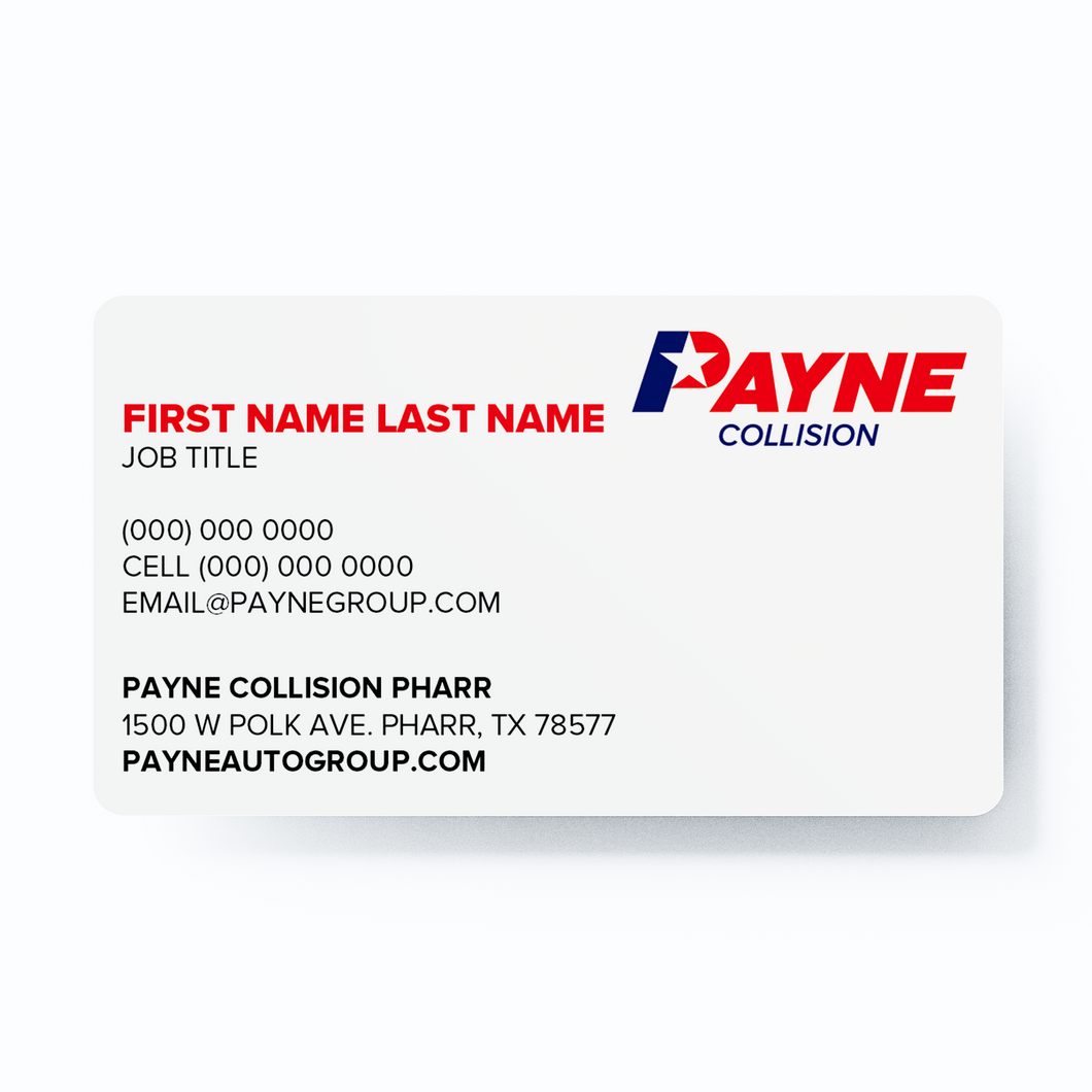 Two Sided Rounded Corner Business Cards - Standard Matte (Pharr Collision)