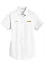 Load image into Gallery viewer, Women&#39;s Short Sleeve Port Authority Twill Button Down Gold Elite
