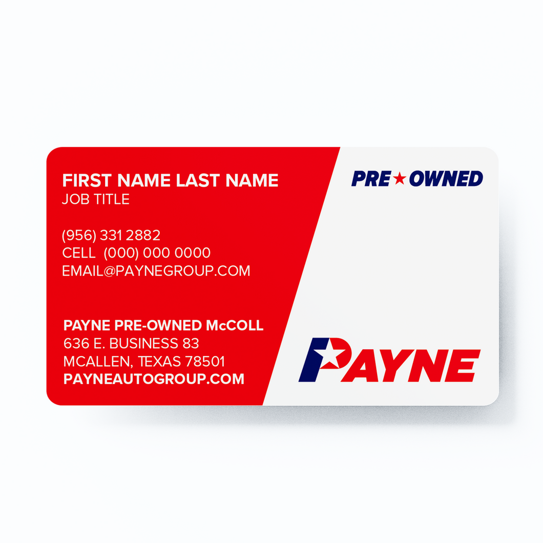 One Sided Rounded Corner Business Cards - Standard Matte