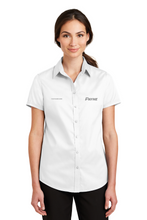 Load image into Gallery viewer, Women&#39;s Short Sleeve Port Authority Twill Button Down Silver Elite
